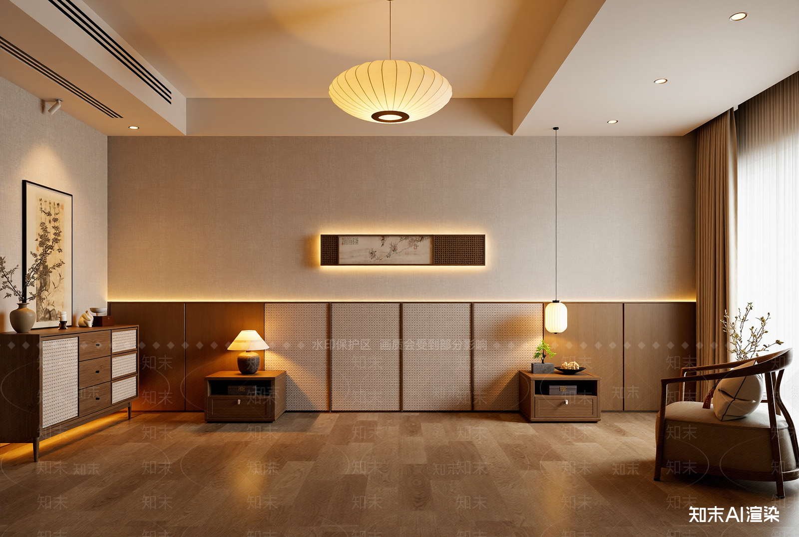 新中式家居客厅3D模型下载【ID:1221925665】