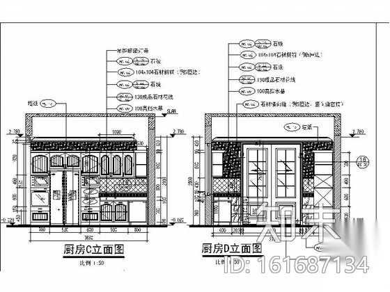 [安徽]某三层别墅豪宅样板房全套施工图（含材料清单）cad施工图下载【ID:161687134】