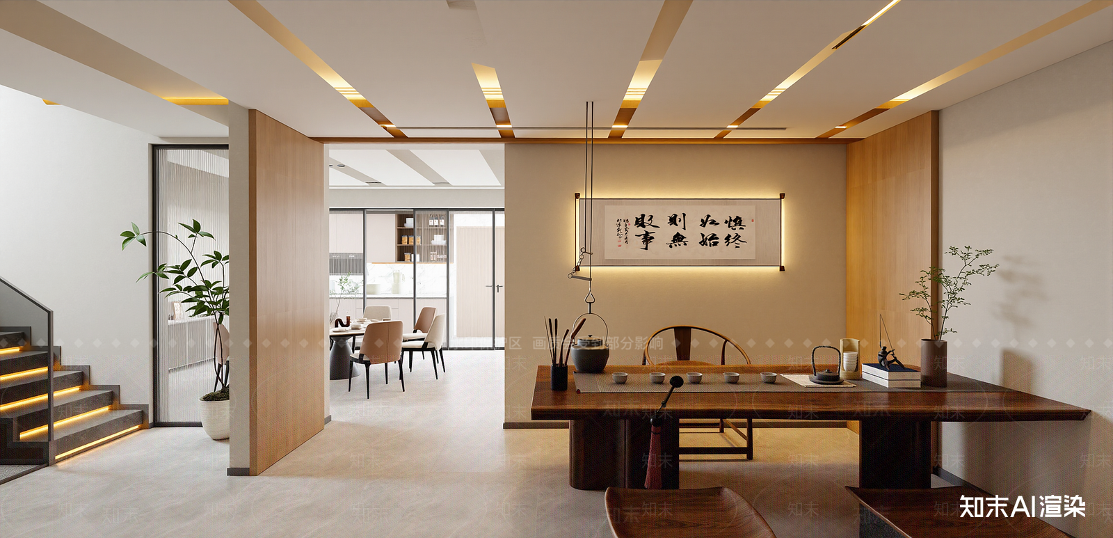 现代楼梯间SU模型下载【ID:1216019049】