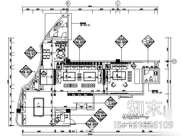 豪华KTV空间VIP房装修图cad施工图下载【ID:161826109】