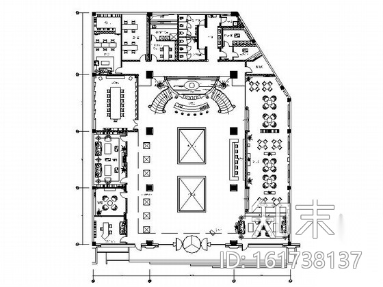 [大连]某现代古典风格售楼处室内装修施工图cad施工图下载【ID:161738137】