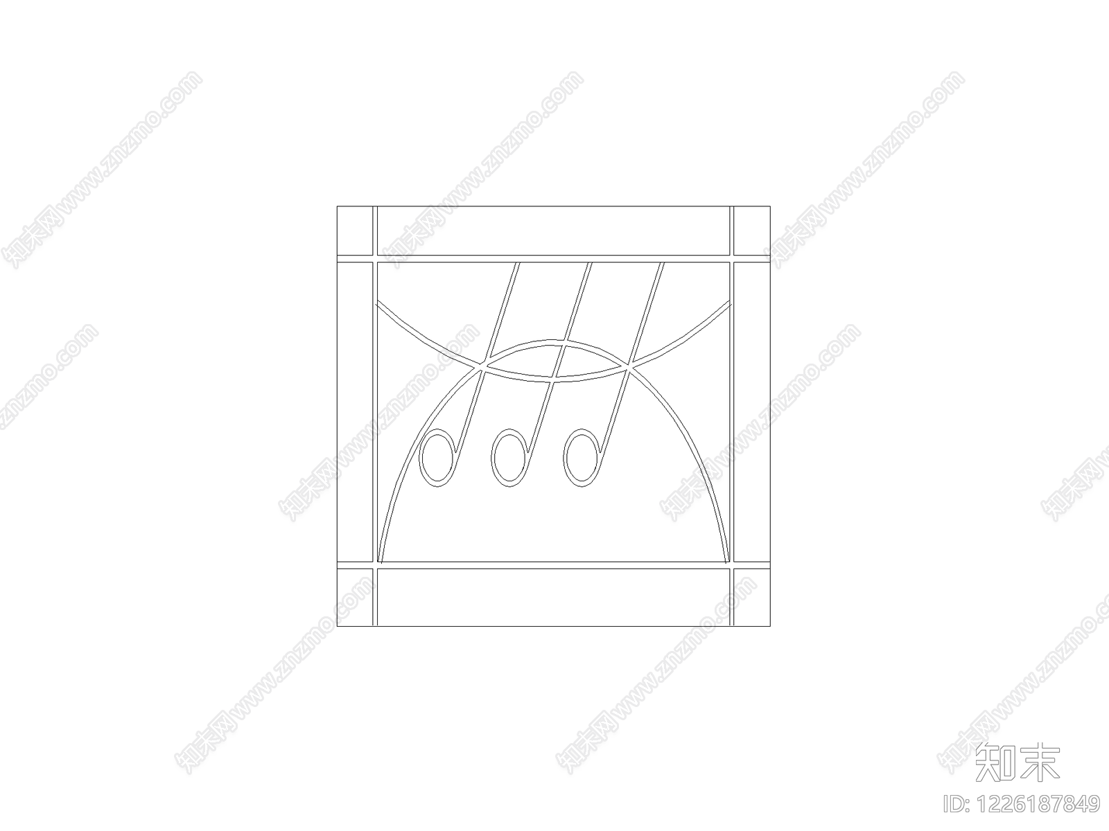 格栅装饰构件CAD图纸
