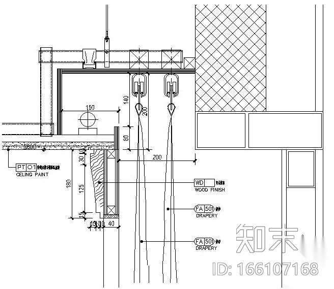 窗帘盒cad施工图下载【ID:166107168】