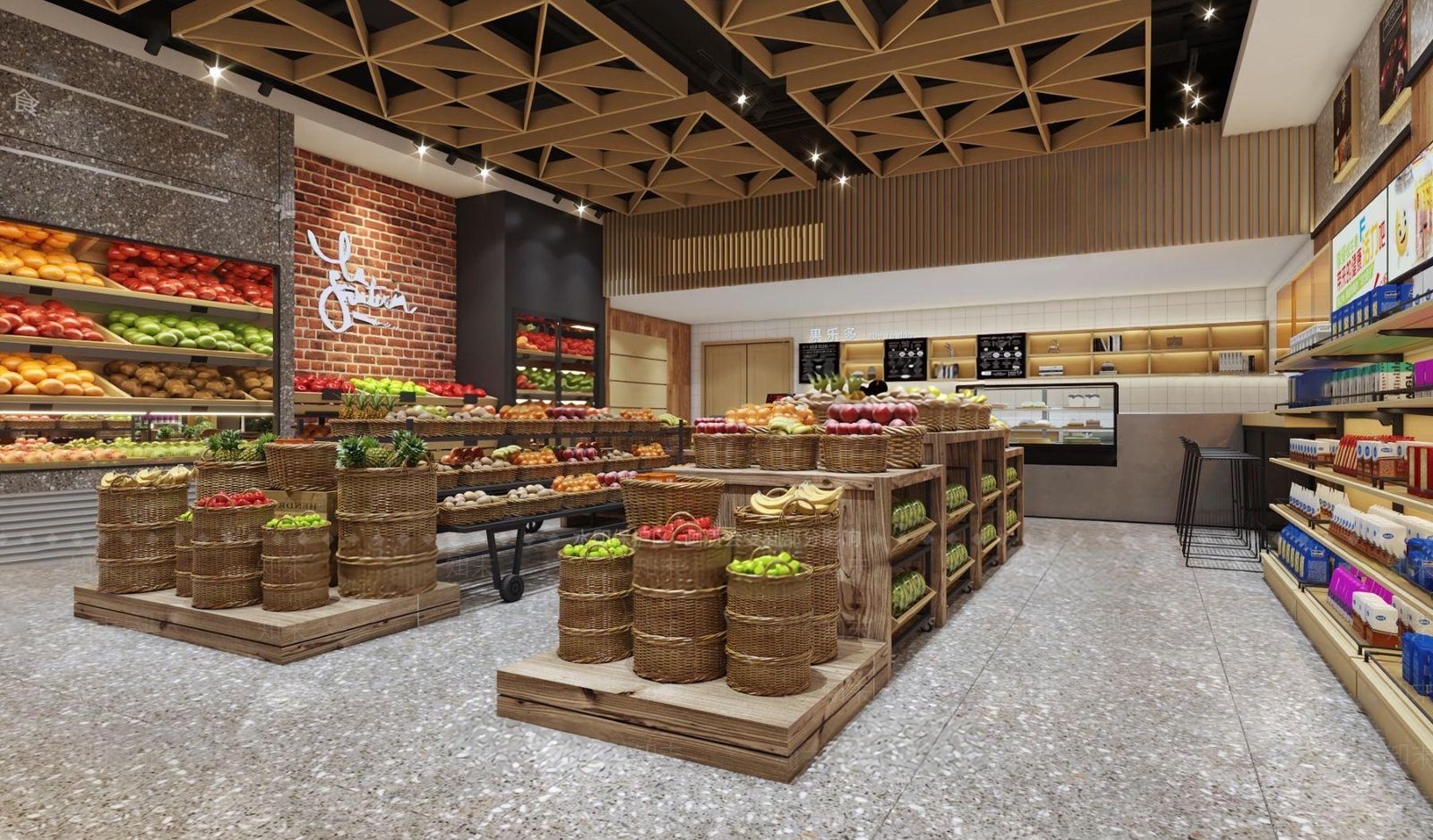 现代蔬菜水果超市3D模型下载【ID:1101628790】