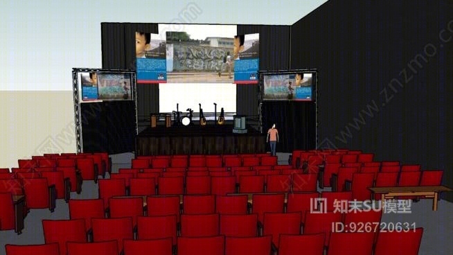 背投影屏SU模型下载【ID:926720631】