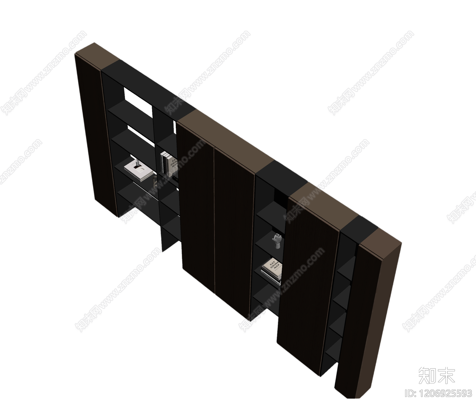 模块化书柜组合体3D模型下载【ID:1206925593】