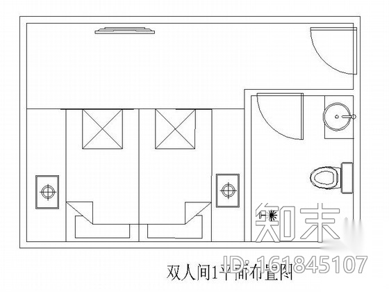 [成都]某洗浴中心双人间装修图cad施工图下载【ID:161845107】