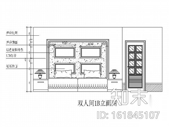 [成都]某洗浴中心双人间装修图cad施工图下载【ID:161845107】