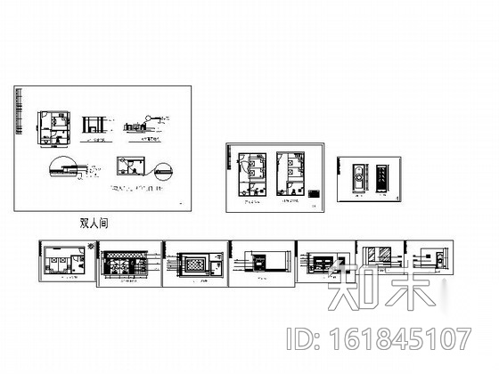[成都]某洗浴中心双人间装修图cad施工图下载【ID:161845107】