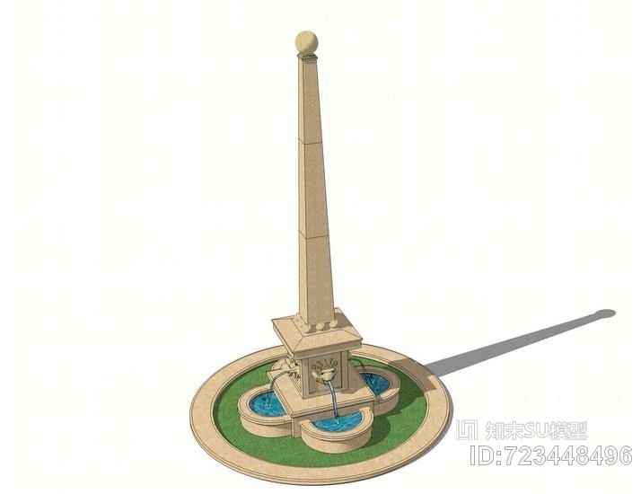 欧式水钵水景雕塑SU模型下载【ID:723448496】