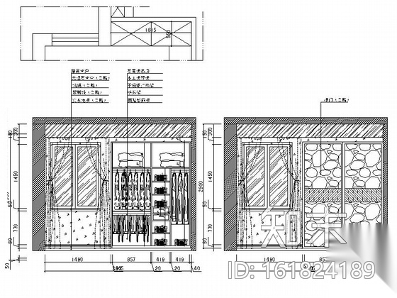 精品现代风格三居室样板间室内装修施工图cad施工图下载【ID:161824189】