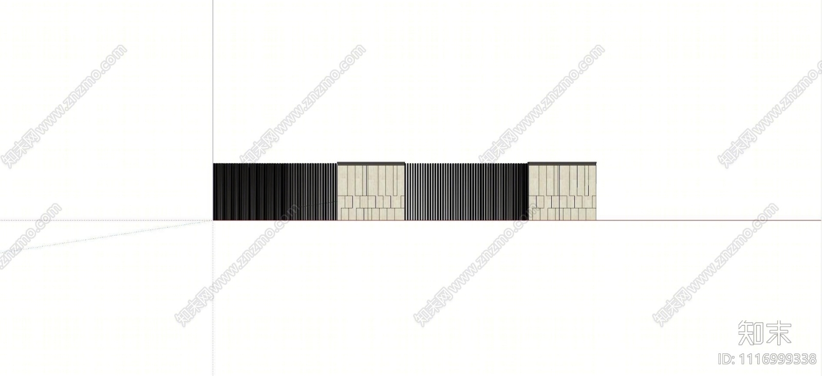 现代围墙景墙SU模型下载【ID:1116999338】