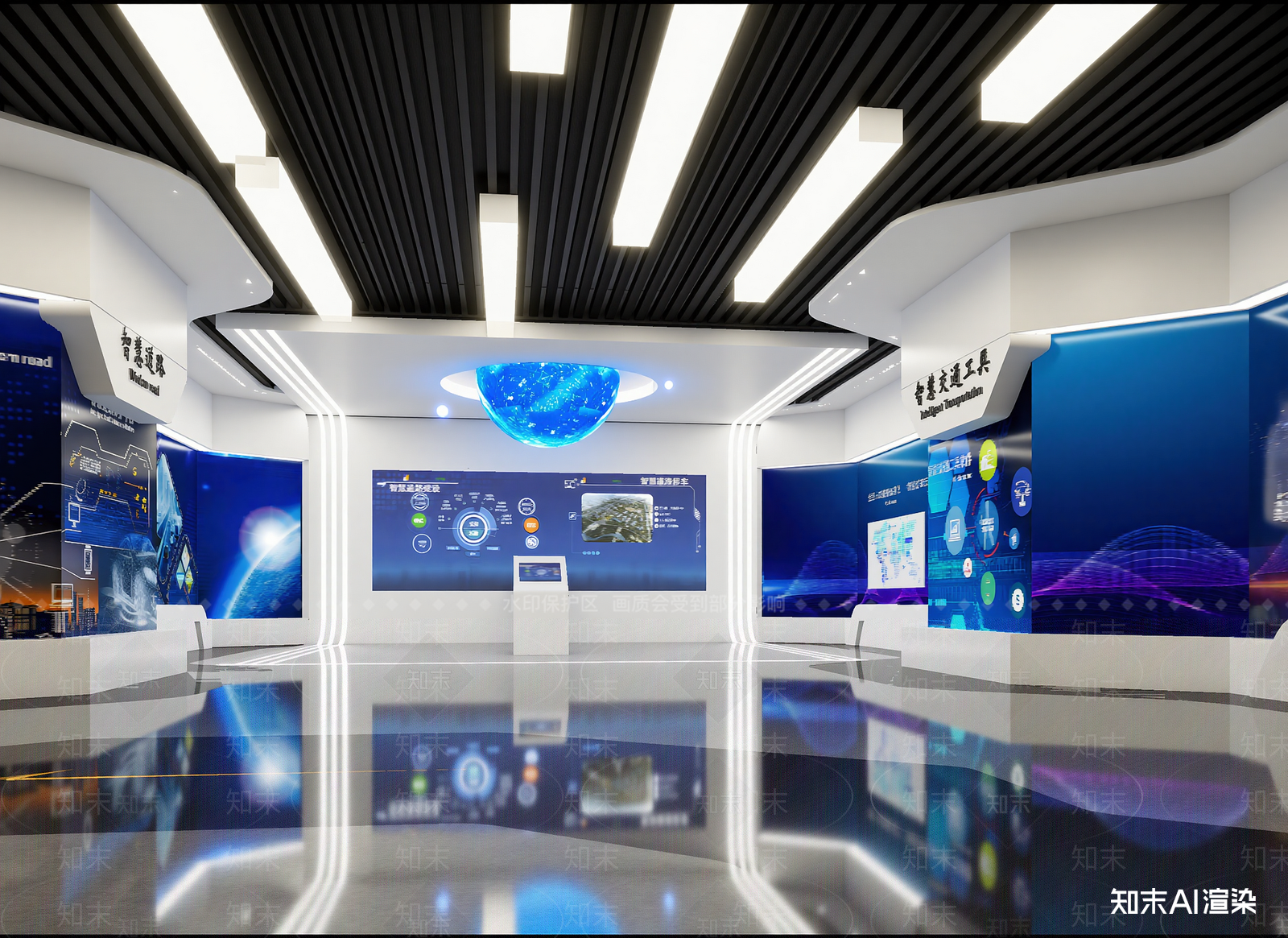 现代科技展厅3D模型下载【ID:1214789950】
