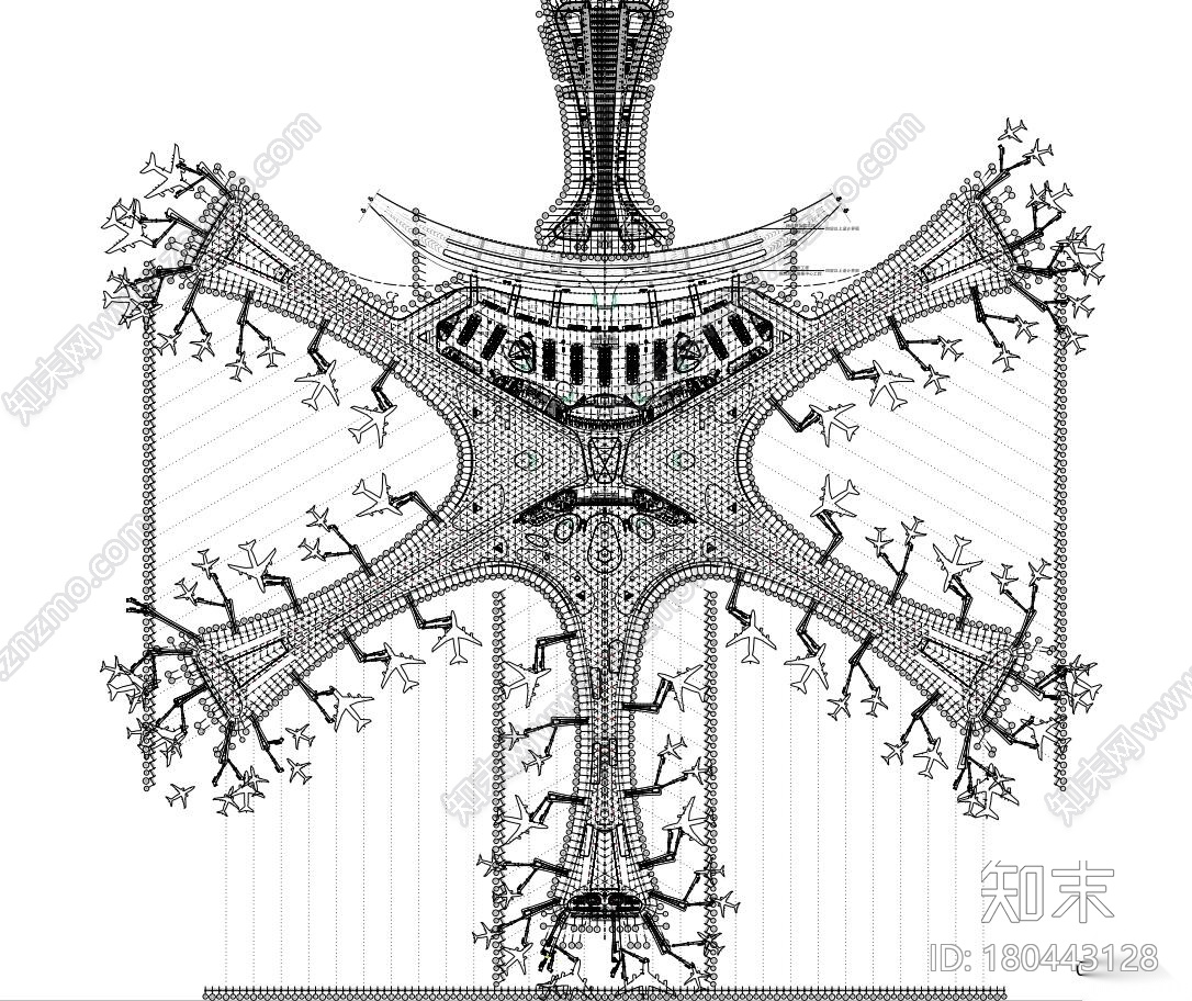 [北京]知名国际机场建筑竣工图设计施工图下载【ID:180443128】