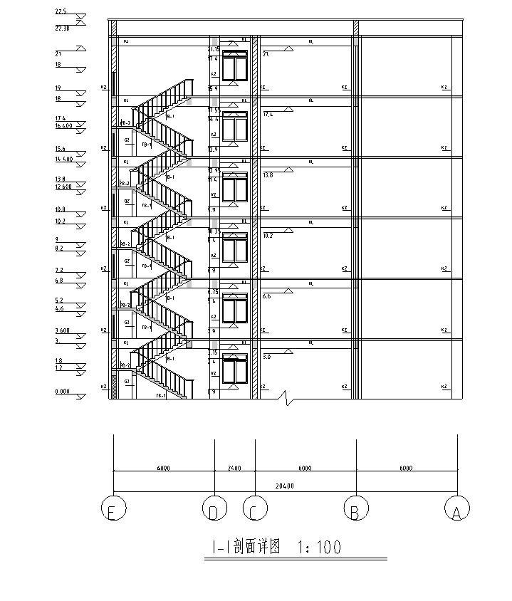 [河南]七层办公楼建筑施工图（含结构专业）cad施工图下载【ID:149958103】