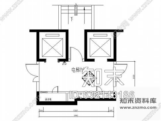 施工图广东时尚精品超豪华住宅标准层电梯间竣工图施工图下载【ID:632143186】