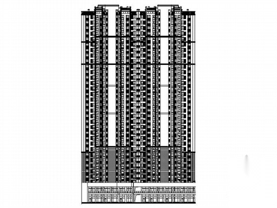 [武汉]某三十二层一梯四户连塔建筑施工图（4号楼）cad施工图下载【ID:166076111】