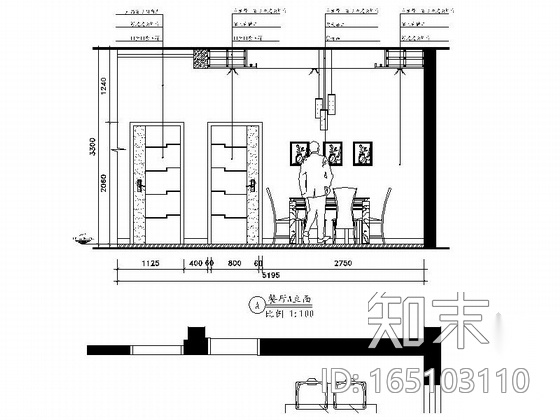 简洁优雅现代风格三居室装修施工图（含效果图）施工图下载【ID:165103110】