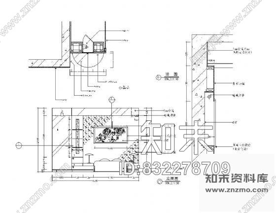 图块/节点卧室装饰墙详图cad施工图下载【ID:832278709】