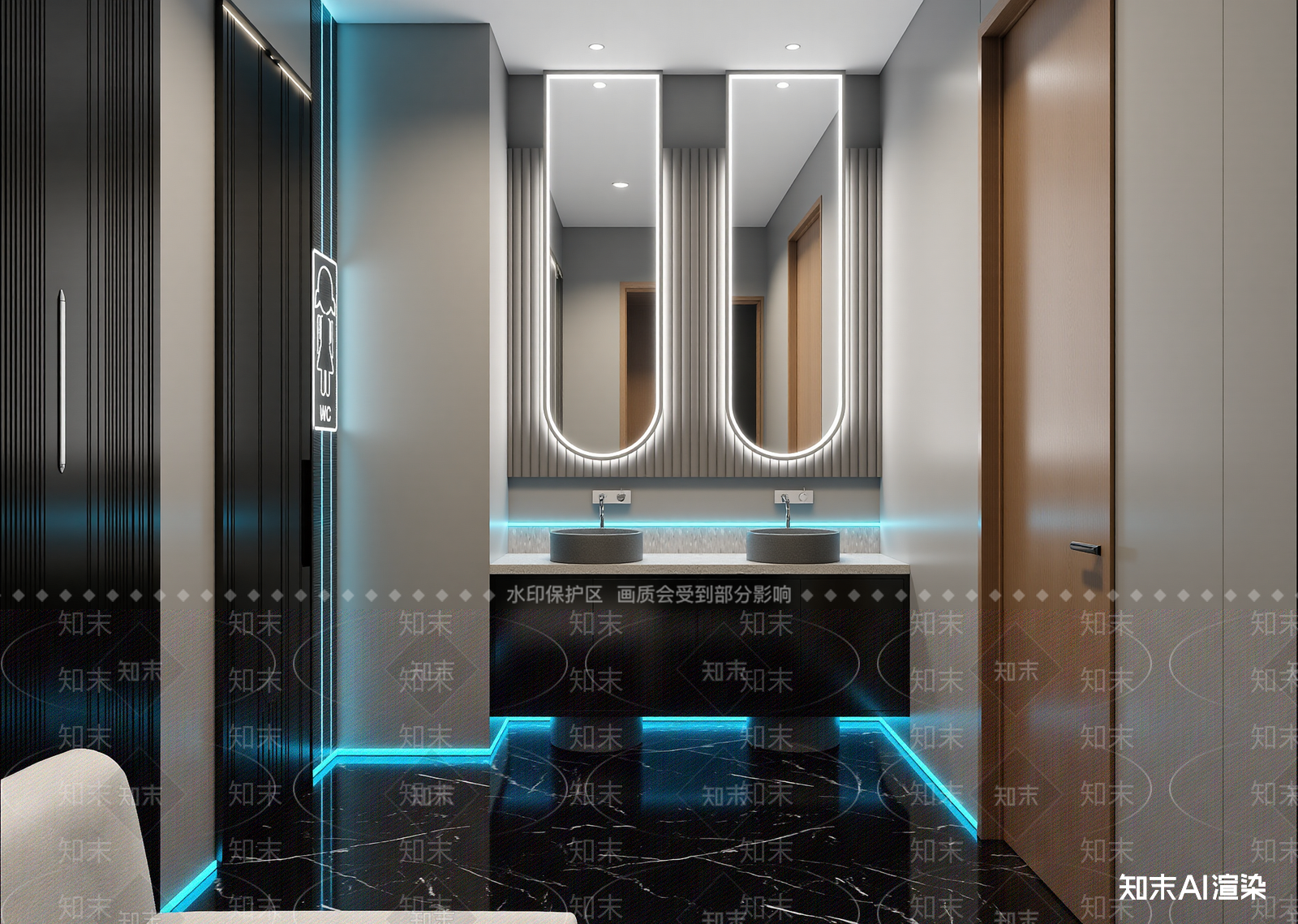 现代酒店卫生间3D模型下载【ID:1215052143】