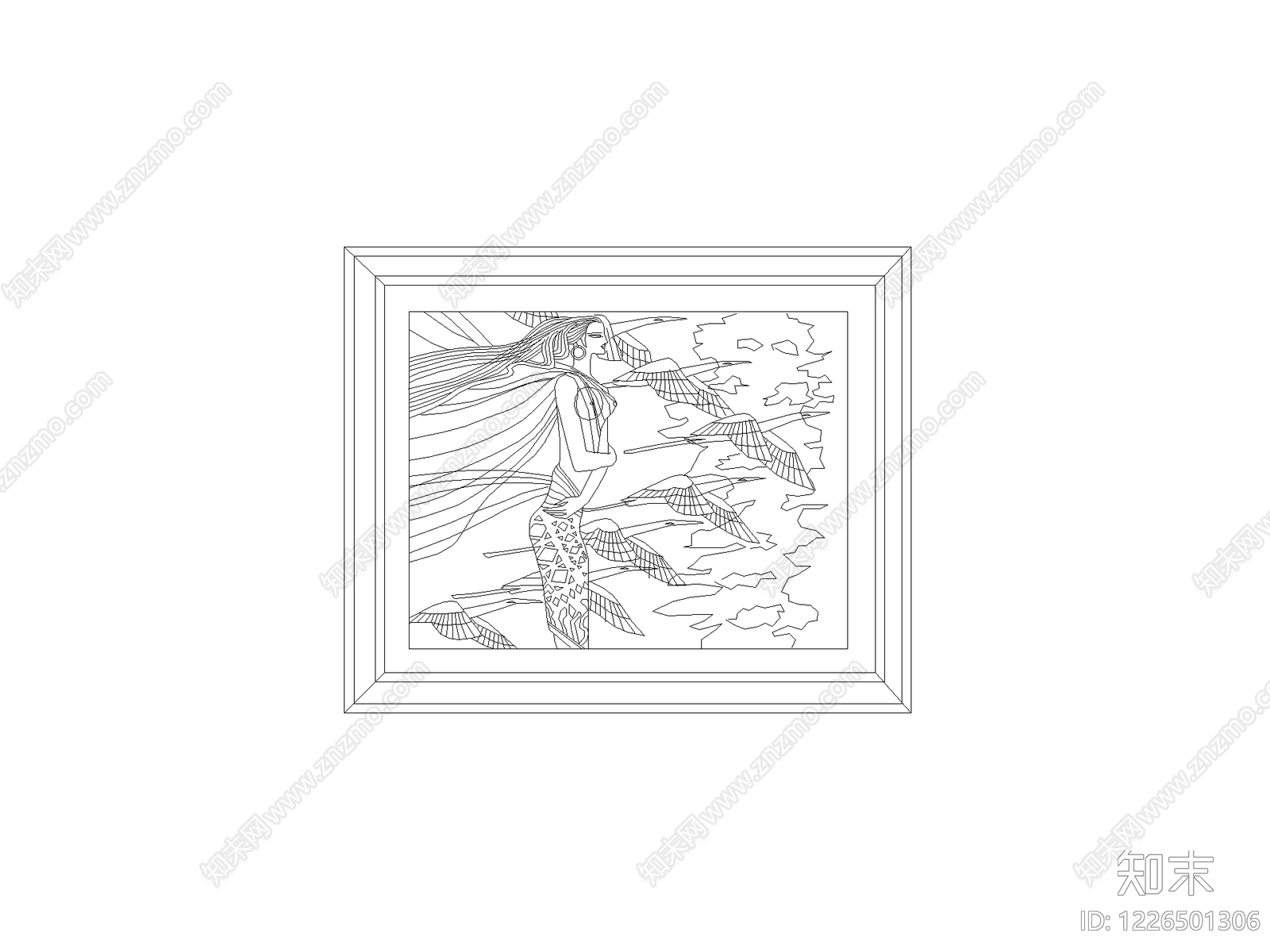 挂画cad施工图下载【ID:1226501306】
