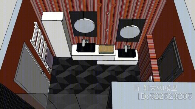 矩形儿童浴室SU模型下载【ID:522523205】