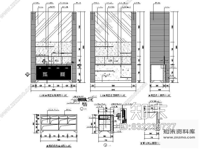 图块/节点饭店备餐柜详图施工图下载【ID:832239727】