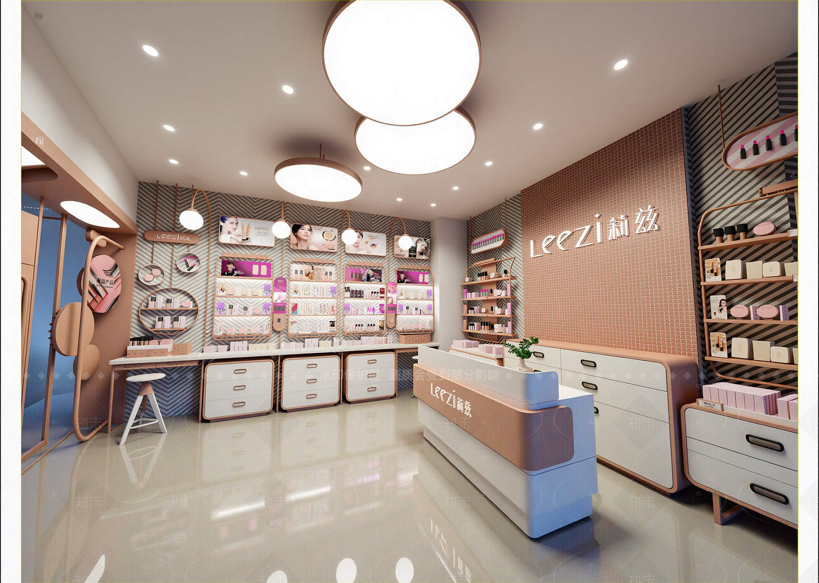 现代化妆品展台3D模型下载【ID:1214946654】
