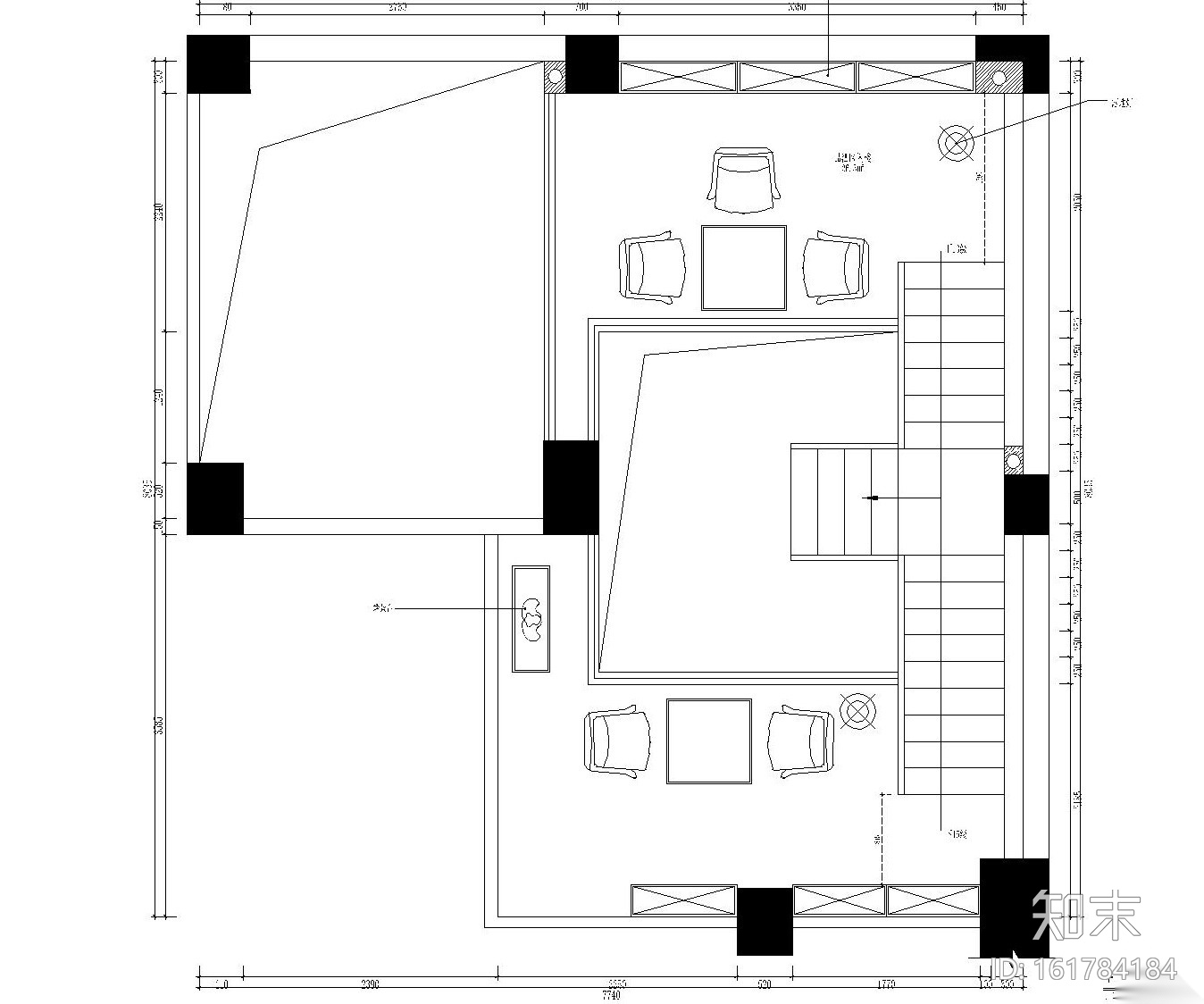 某中式茶艺休闲会所内部装饰施工图设计（附效果图）施工图下载【ID:161784184】