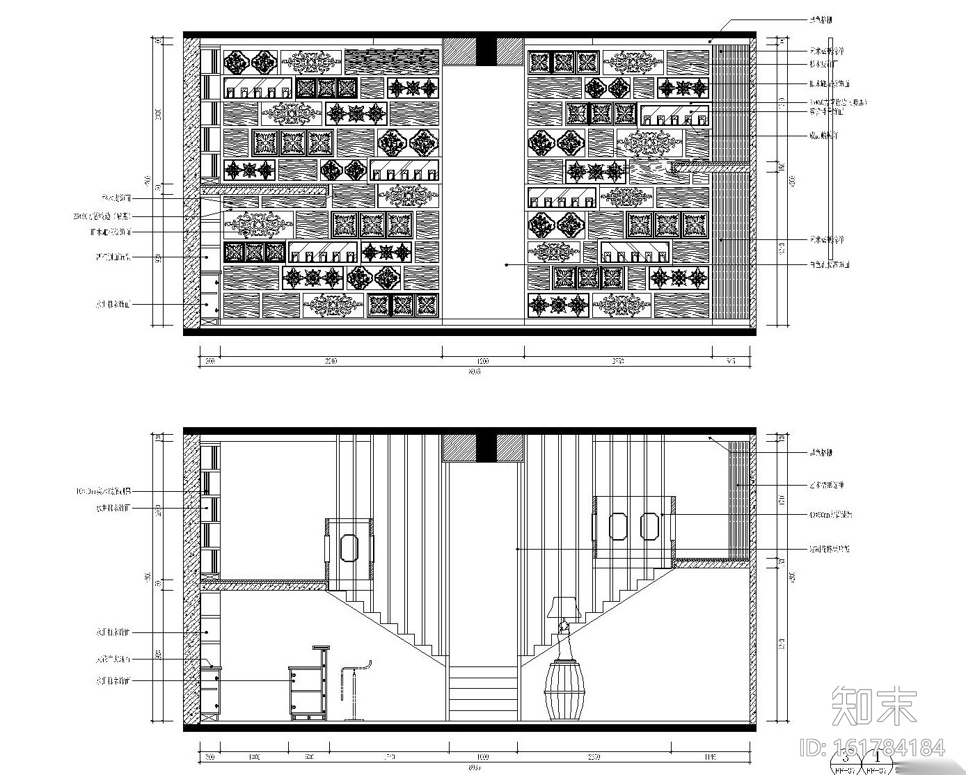 某中式茶艺休闲会所内部装饰施工图设计（附效果图）施工图下载【ID:161784184】