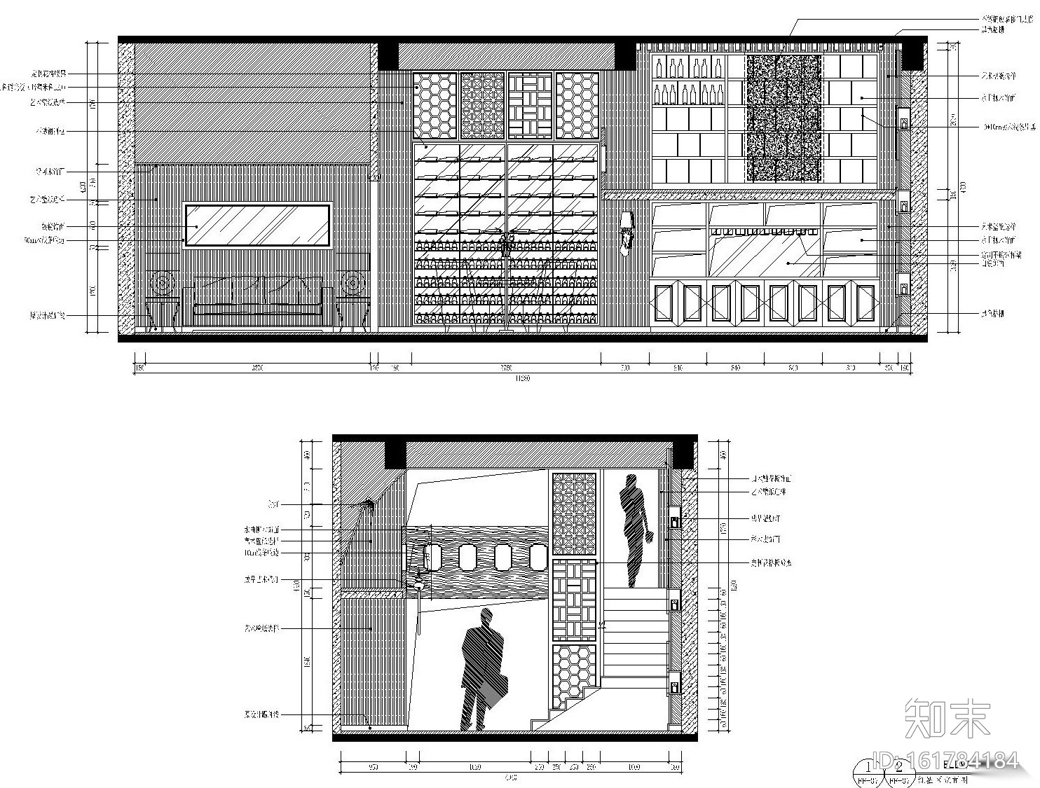 某中式茶艺休闲会所内部装饰施工图设计（附效果图）施工图下载【ID:161784184】