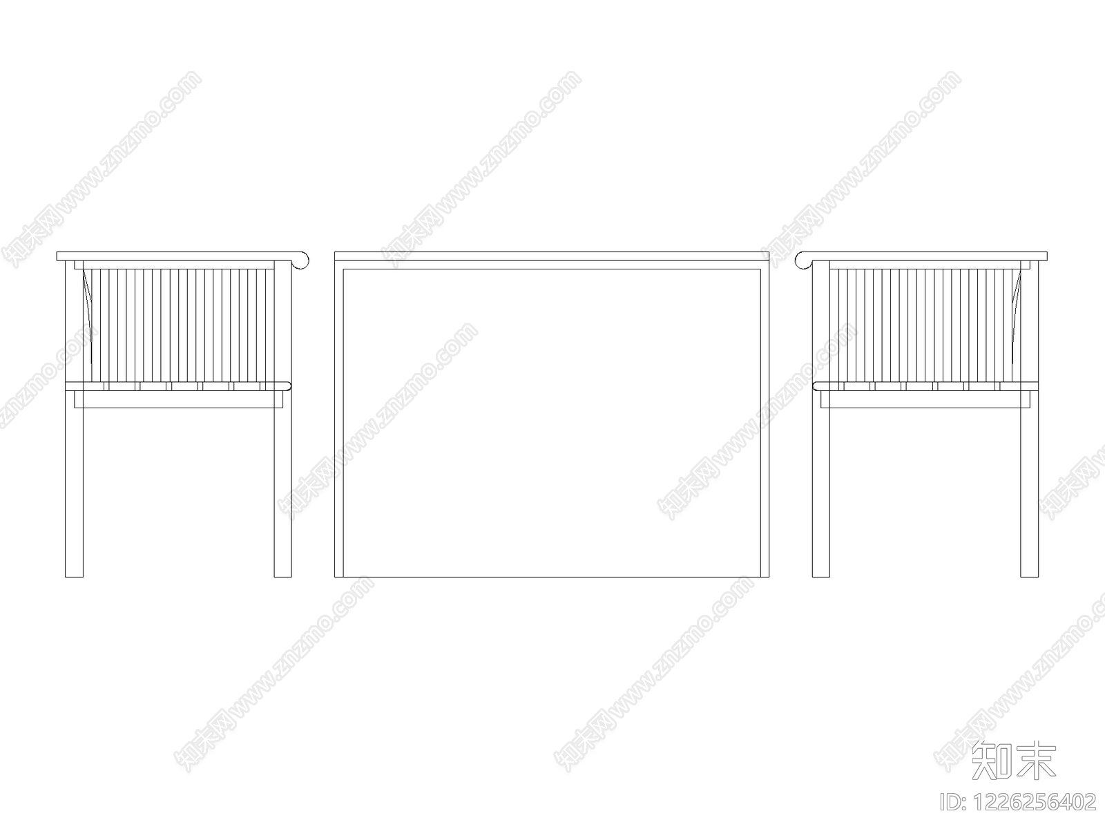 餐桌几类平立面餐桌cad施工图下载【ID:1226256402】