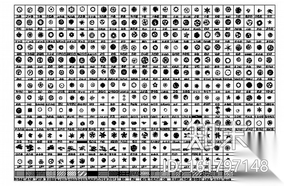 景观设计常用植物平面图例施工图下载【ID:161797148】