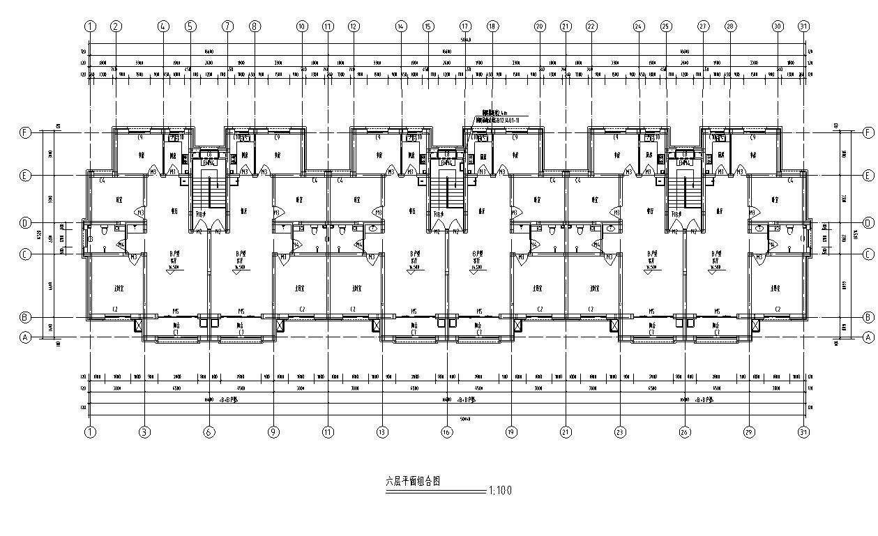 [广东]高层砖混结构石材外墙塔式住宅建筑施工图施工图下载【ID:149781124】