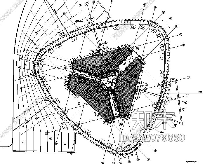 广东珠江新城西塔主塔办公空间设计施工图附效果图cad施工图下载【ID:532079850】