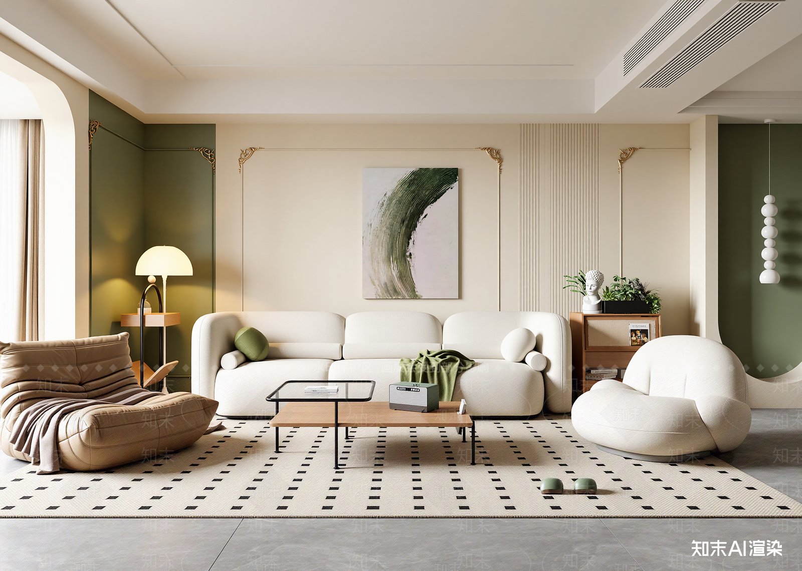 现代家居客厅3D模型下载【ID:1221995655】