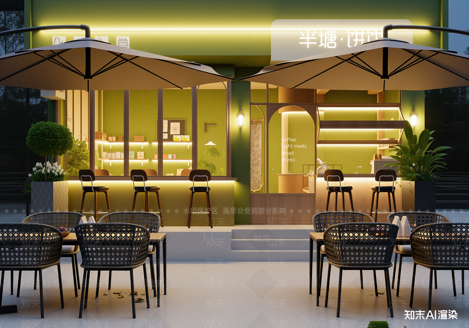 现代咖啡厅3D模型下载【ID:1215101552】