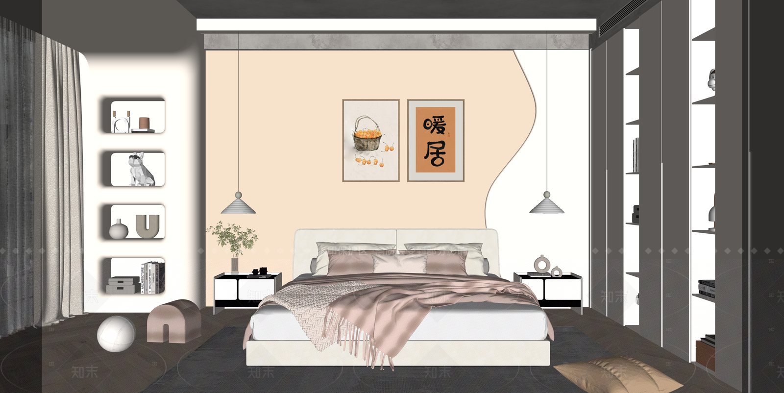 现代家居卧室SU模型下载【ID:1215925437】