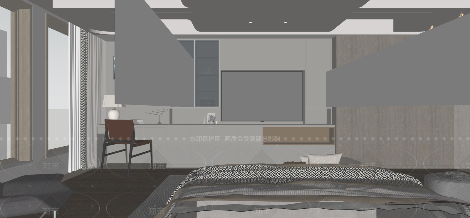 现代家居卧室SU模型下载【ID:1215937532】