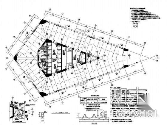 60层带斜撑巨柱施工图下载【ID:168338181】