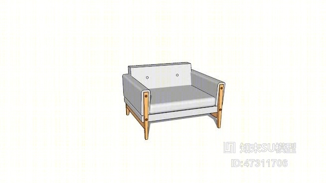 标志产品博斯克2扶手椅SU模型下载【ID:47311706】