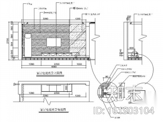 [无锡]现代中式风格三居室装修图（含效果）cad施工图下载【ID:161903104】