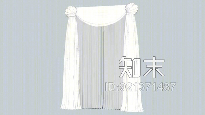 白色窗帘SU模型下载【ID:921371487】