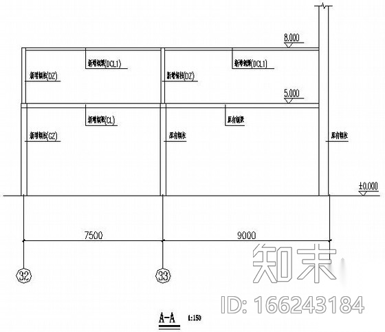 [广州]某展厅夹层结构设计施工图cad施工图下载【ID:166243184】