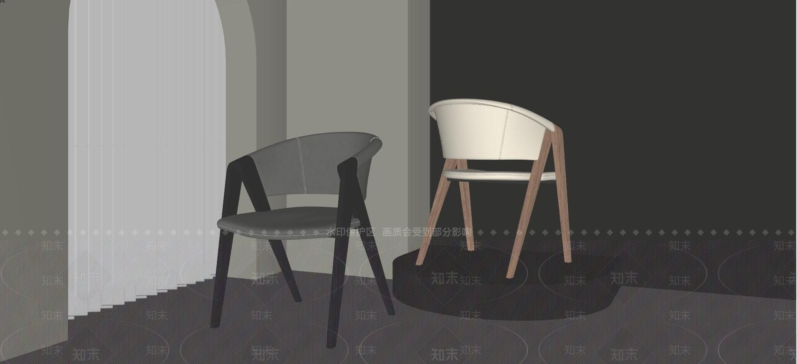 现代餐椅SU模型下载【ID:1127405637】