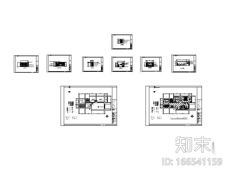 三居室方案设计图cad施工图下载【ID:166541159】