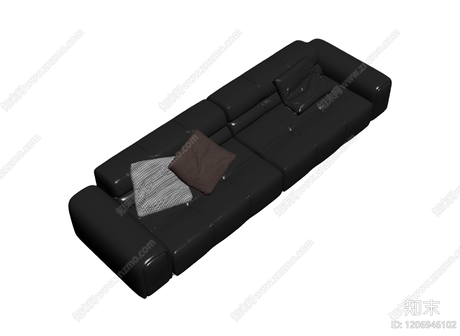 黑色模块化沙发3D模型下载【ID:1206946102】