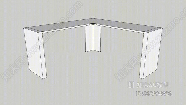 1600x1600书桌角落SU模型下载【ID:532634323】