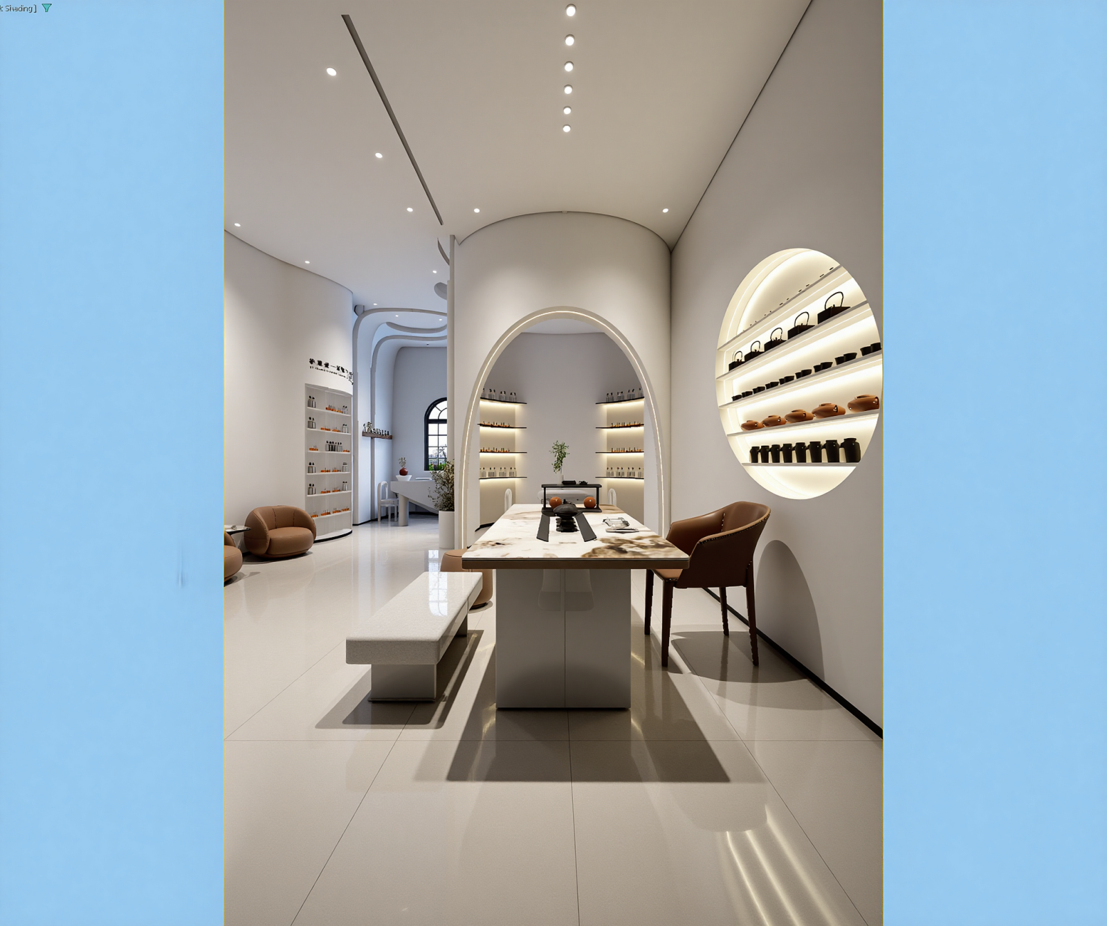 现代茶展厅3D模型下载【ID:1215005666】