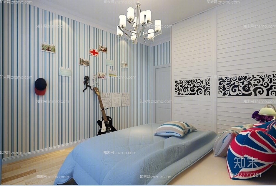 美式简约木艺床头柜3D模型下载【ID:92777261】